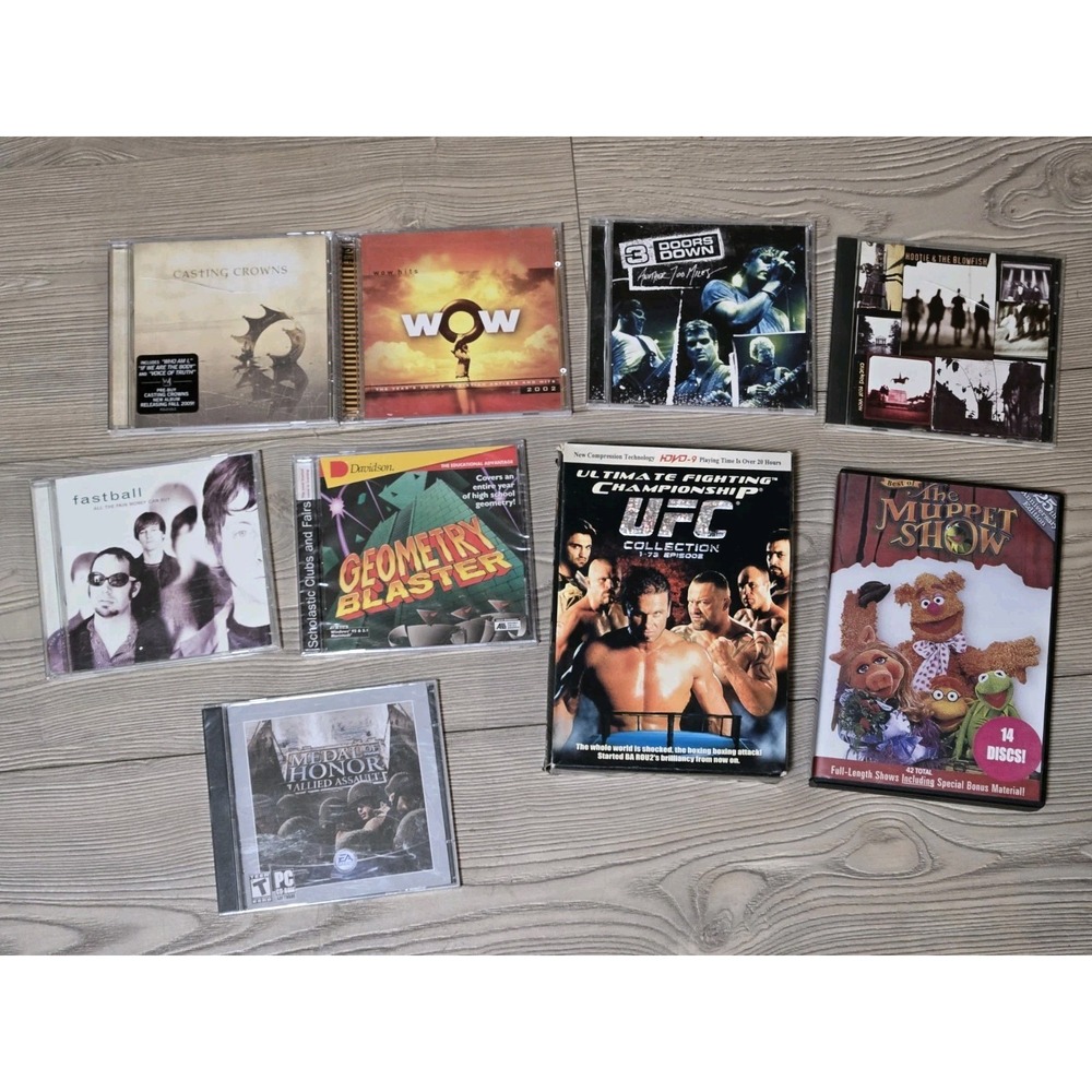 Mix Media Lot Miscellaneous Genres UFC DVD Music CD PC Games **READ DESCIPTION**